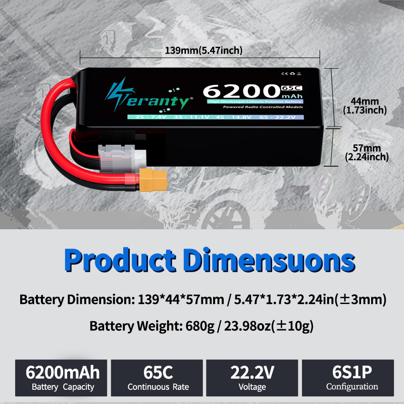 Batería Lipo TERANTY 6S de 620 - Drone Racing Battery reseña y precio