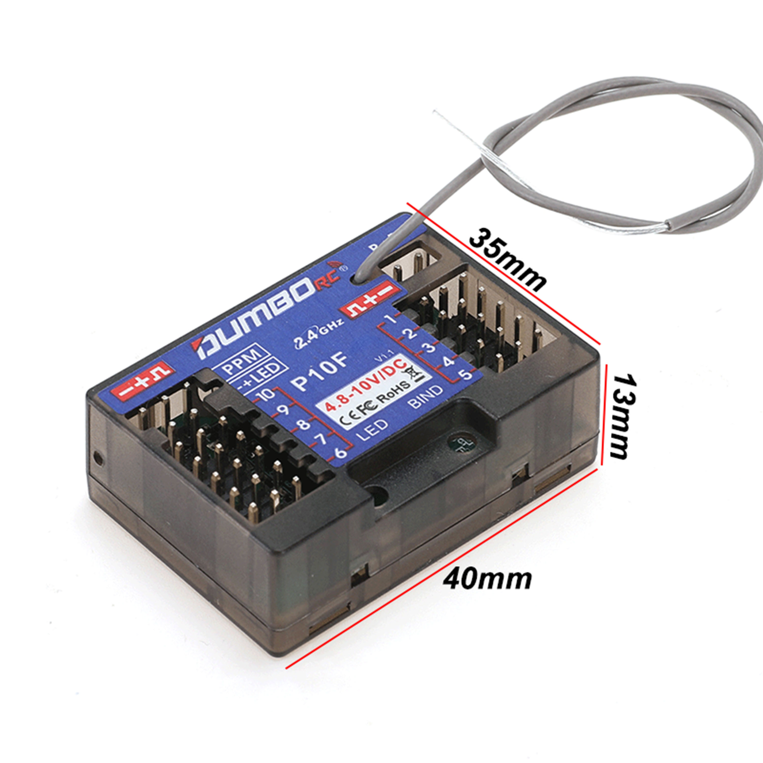 DUMBORC P10F P10FG 10CH 2,4 GH - Drone Racing Receiver reseña y precio